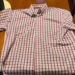 Arrow Men's Red and White Plaid Button Down Shirt